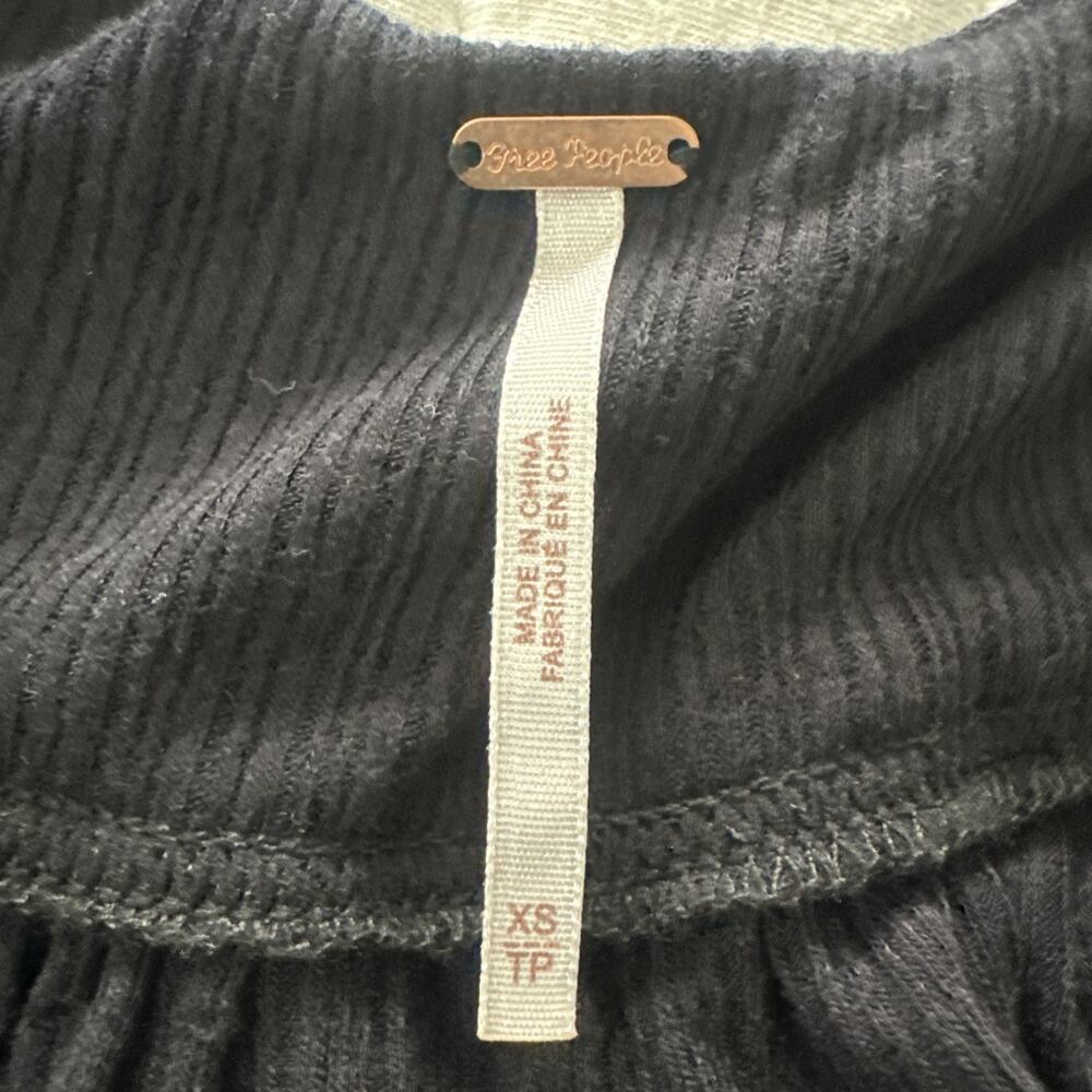 Free People Top Womens XS Black Beach Bound Plunge Tank Bohemian Festival Summer - Picture 5 of 10